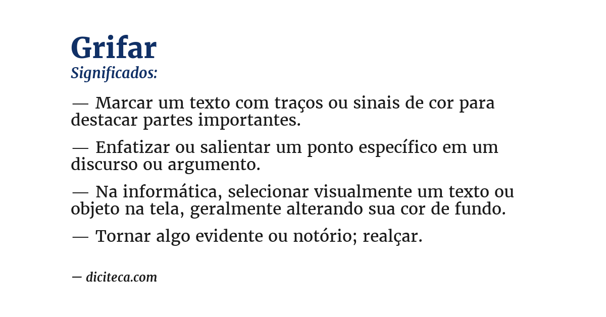 Significado de grifar