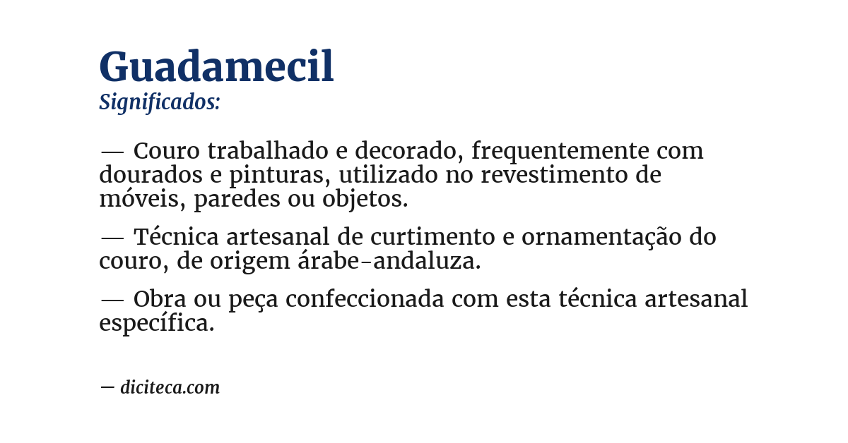 Significado de guadamecil