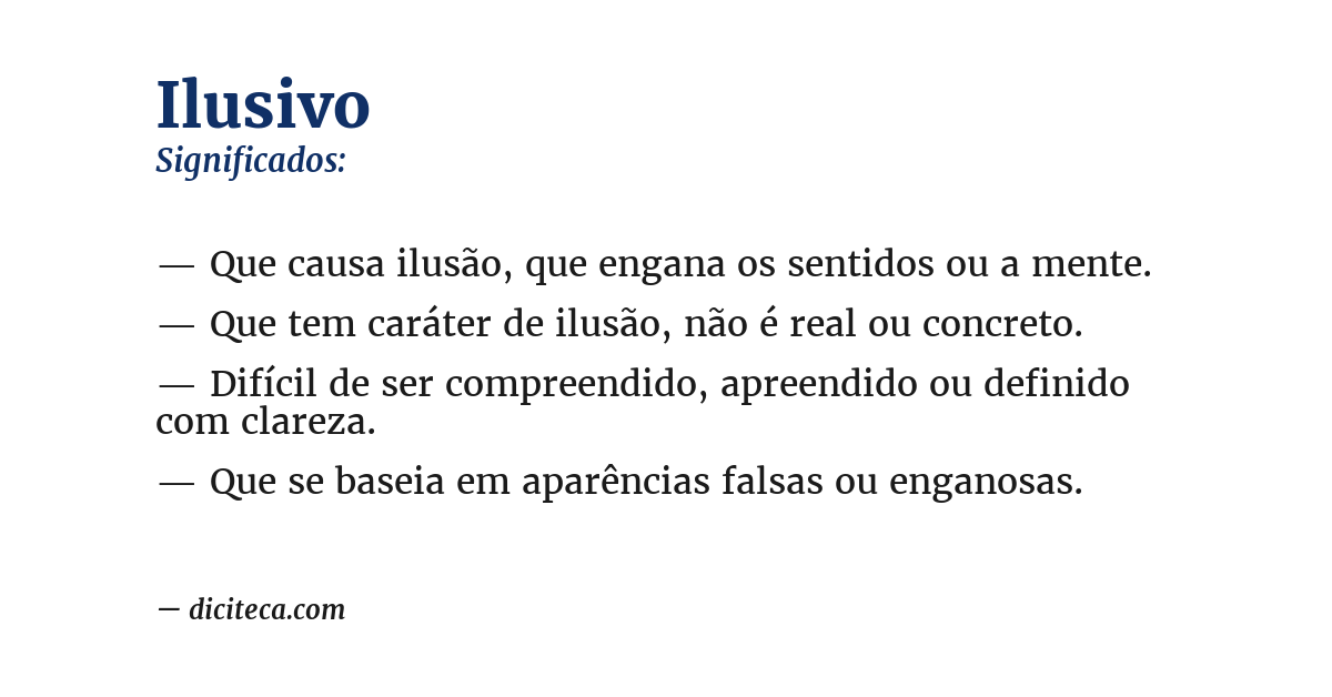 Significado de ilusivo