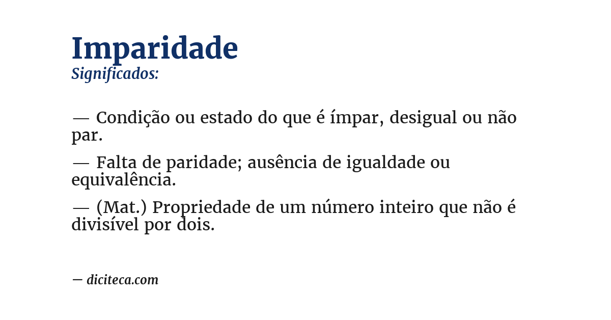 Significado de imparidade