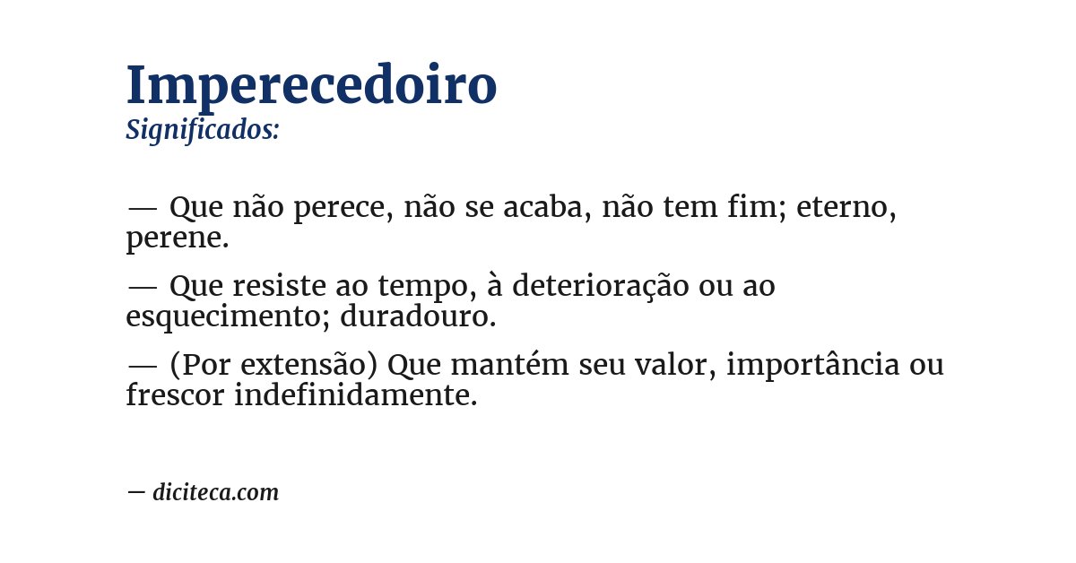 Significado de imperecedoiro