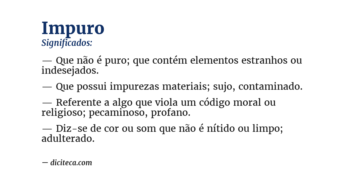 Significado de impuro