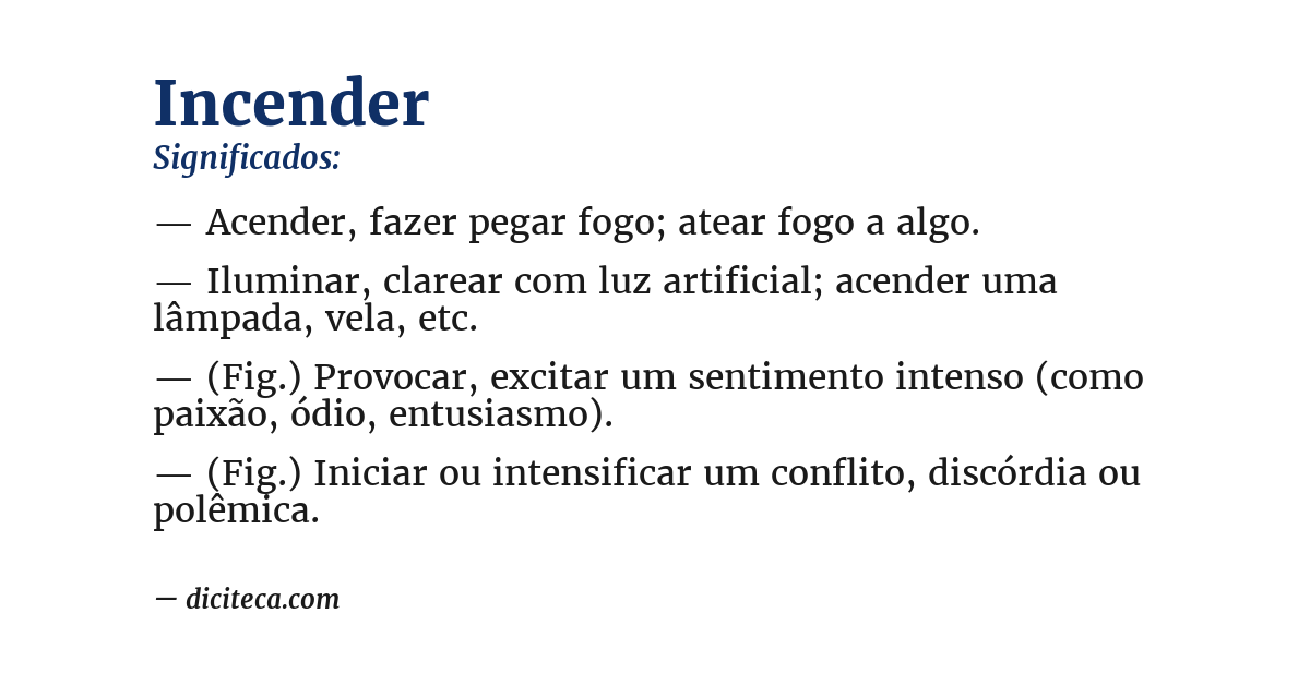 Significado de incender