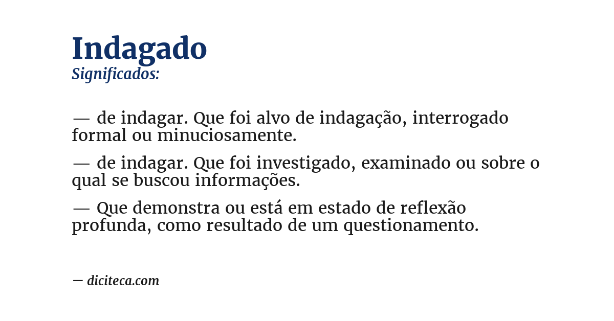 Significado de indagado