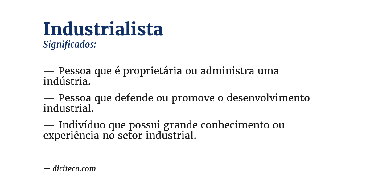 Significado de industrialista