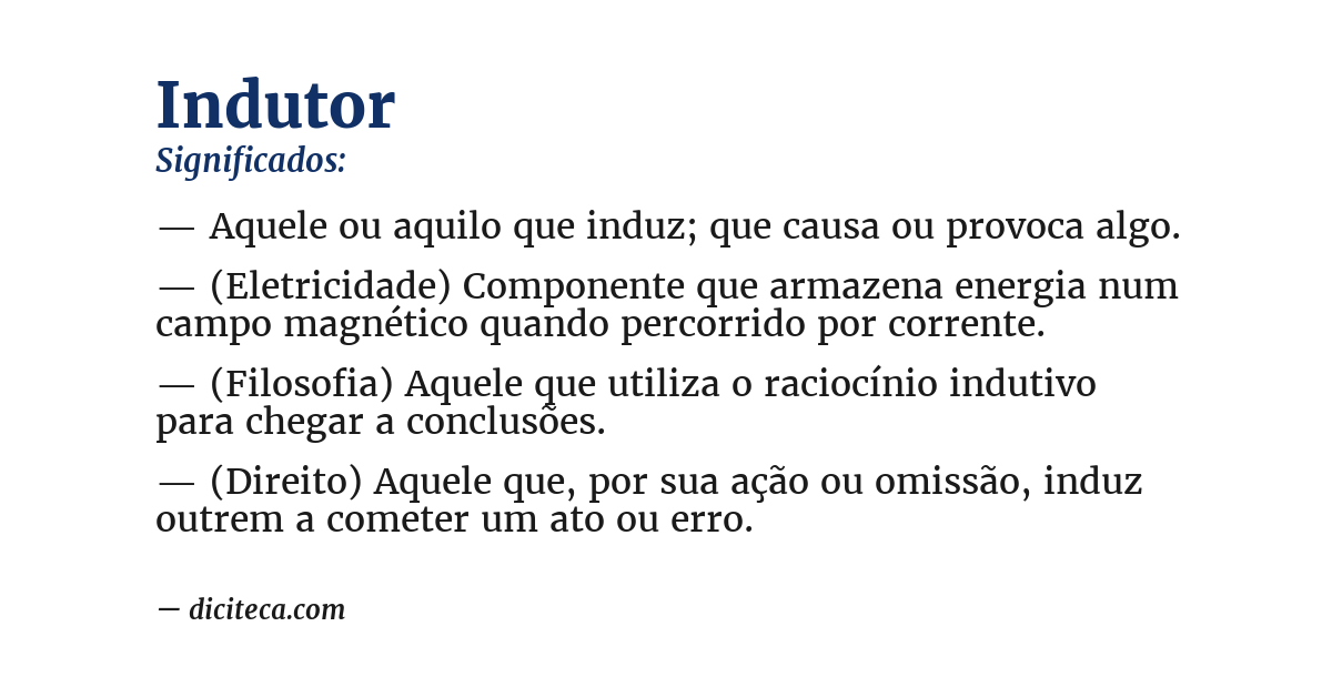 Significado de indutor