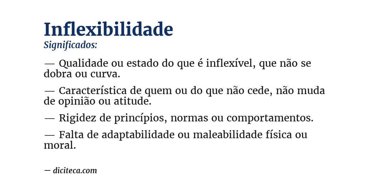 Significado de inflexibilidade