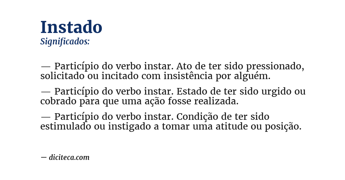 Significado de instado