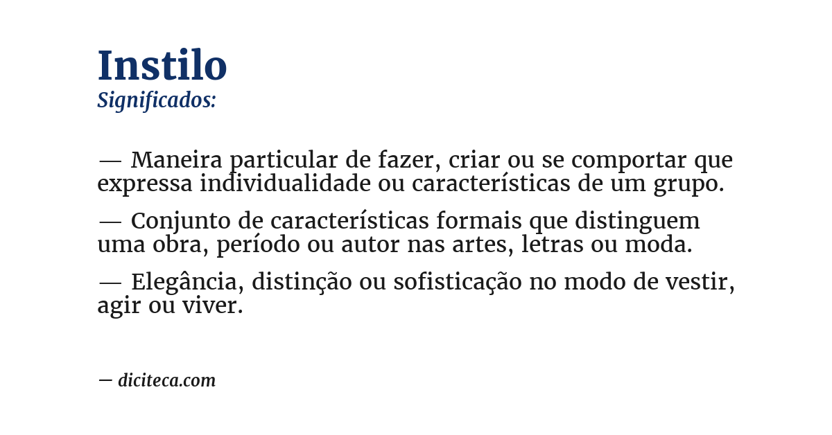 Significado de instilo