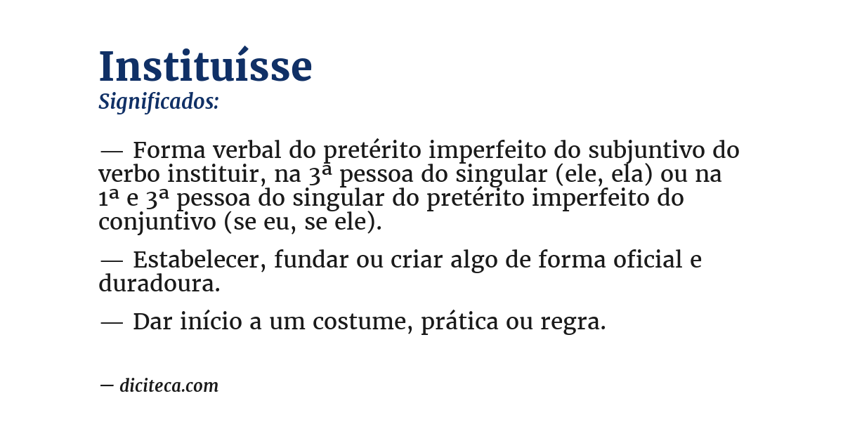 Significado de instituísse