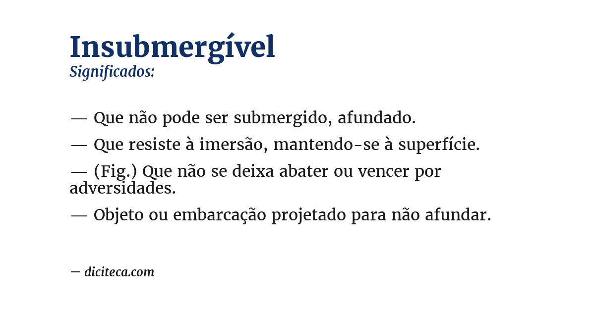 Significado de insubmergível