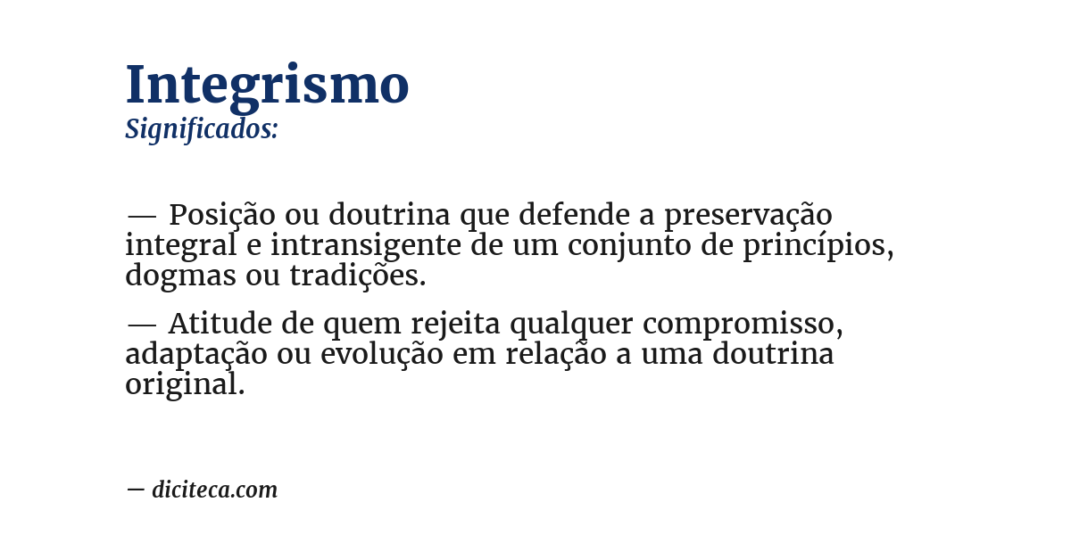 Significado de integrismo
