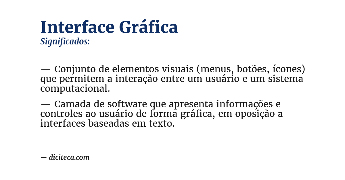 Significado de interface gráfica