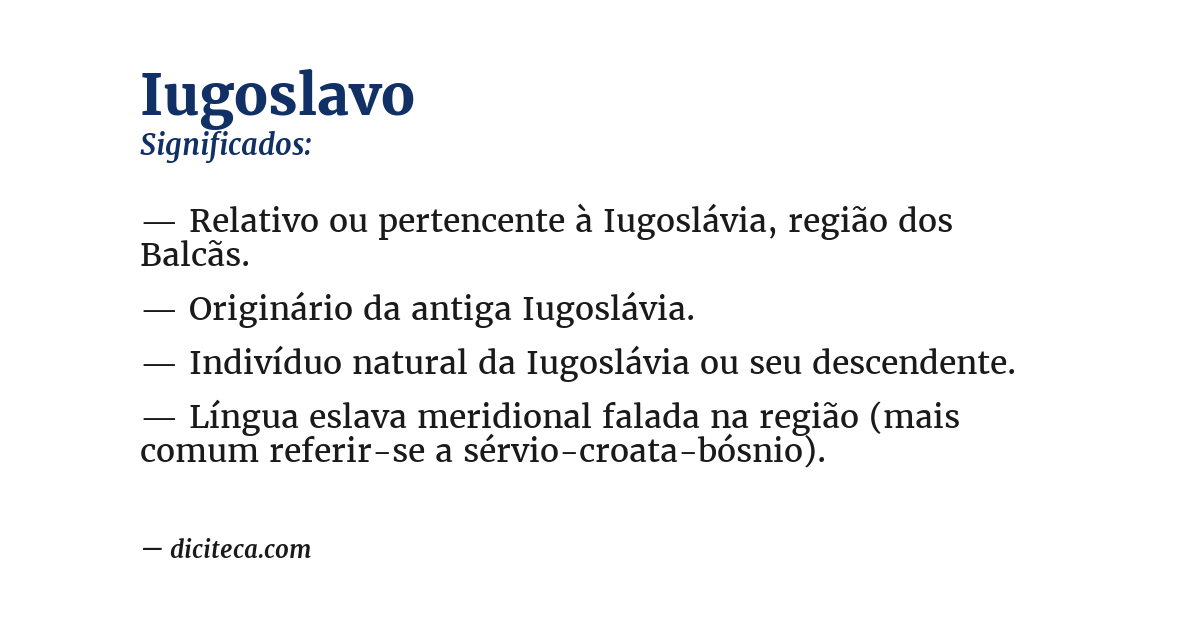 Significado de iugoslavo