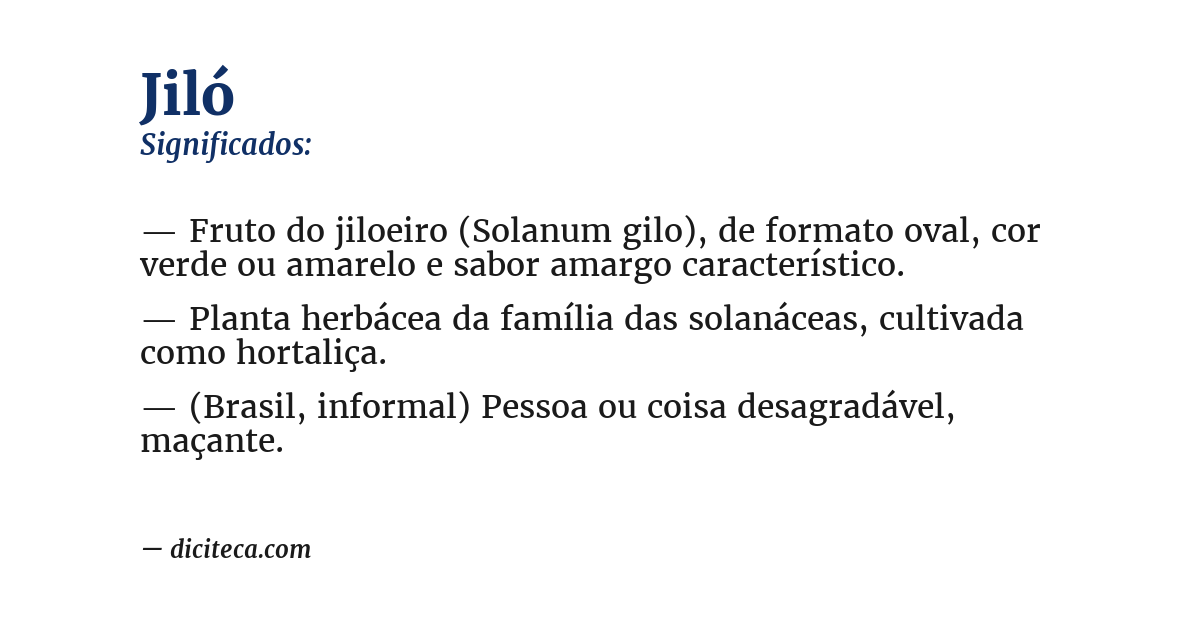 Significado de jiló
