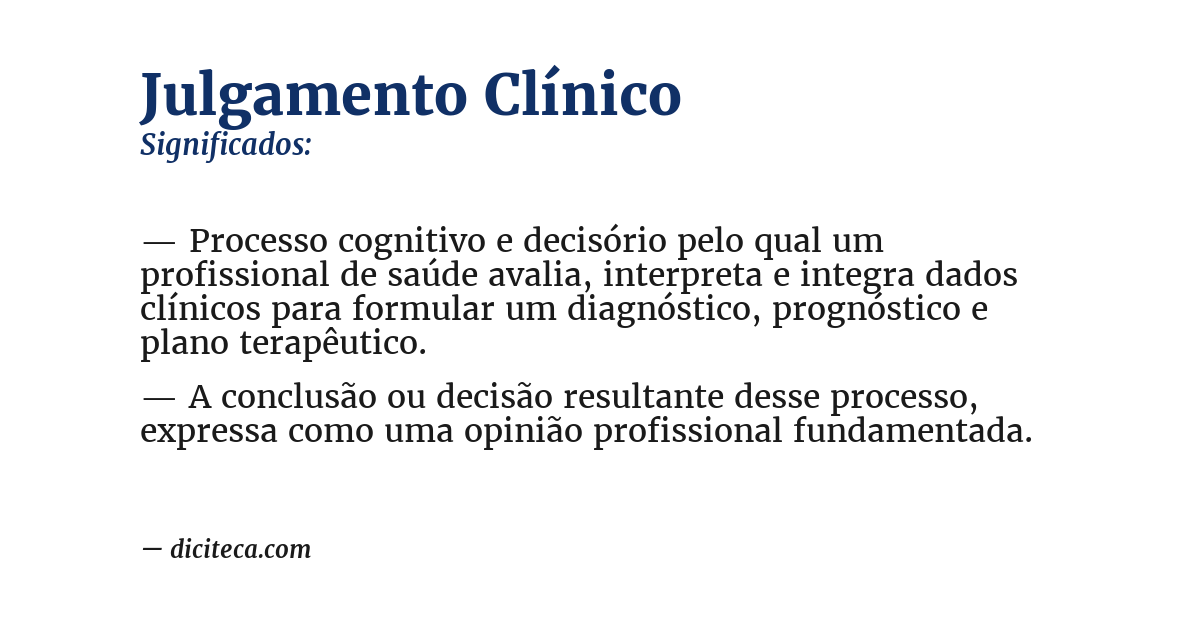 Significado de julgamento clínico