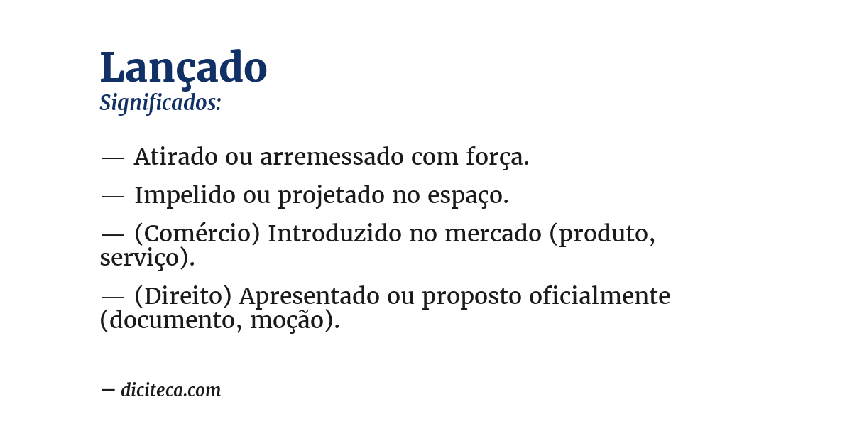 Significado de lançado