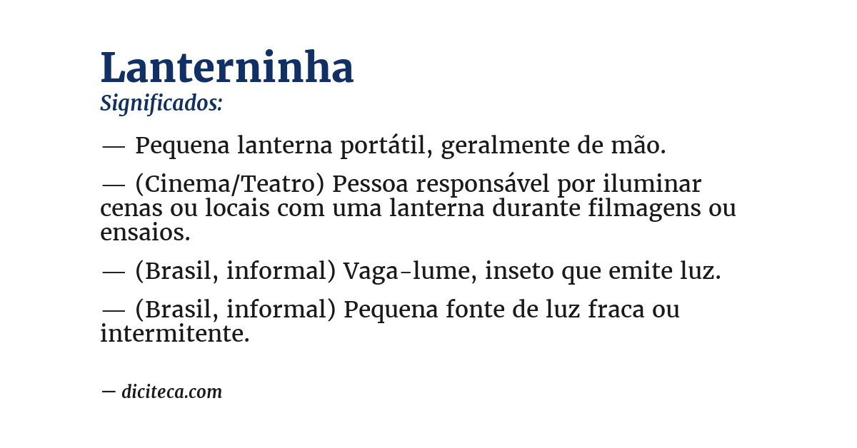 Significado de lanterninha