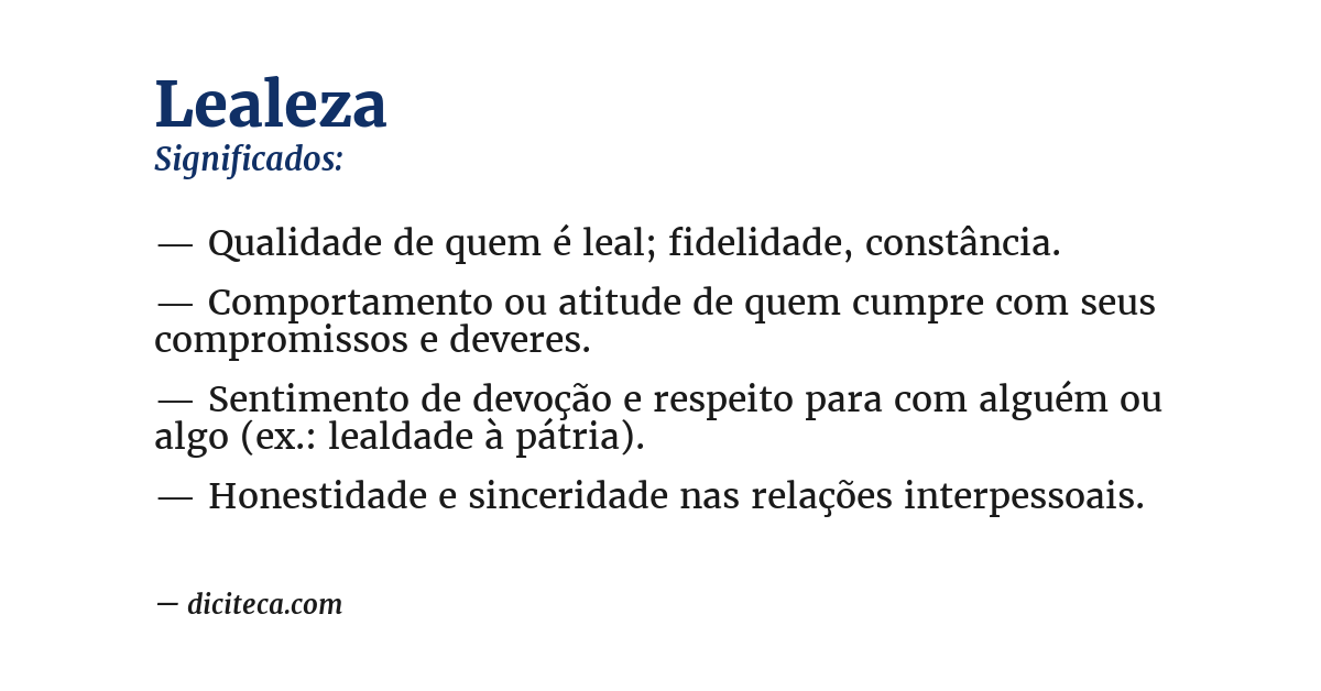 Significado de lealeza