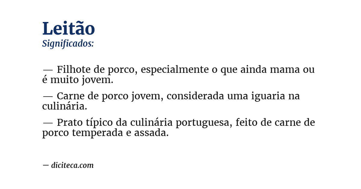Significado de leitão
