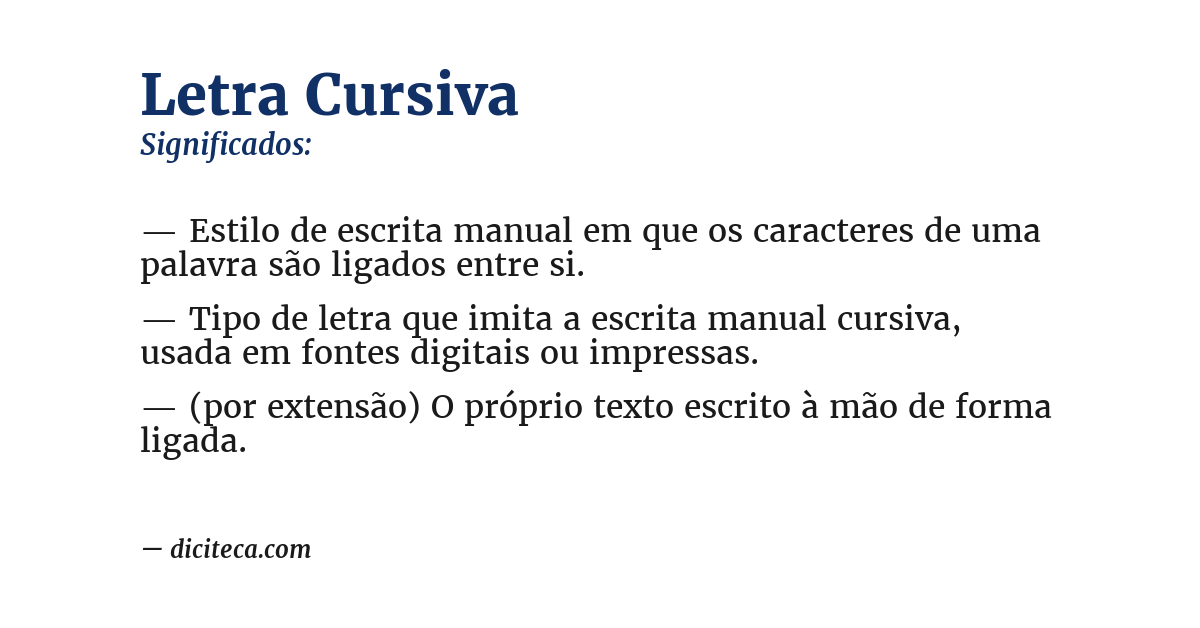 Significado de letra cursiva