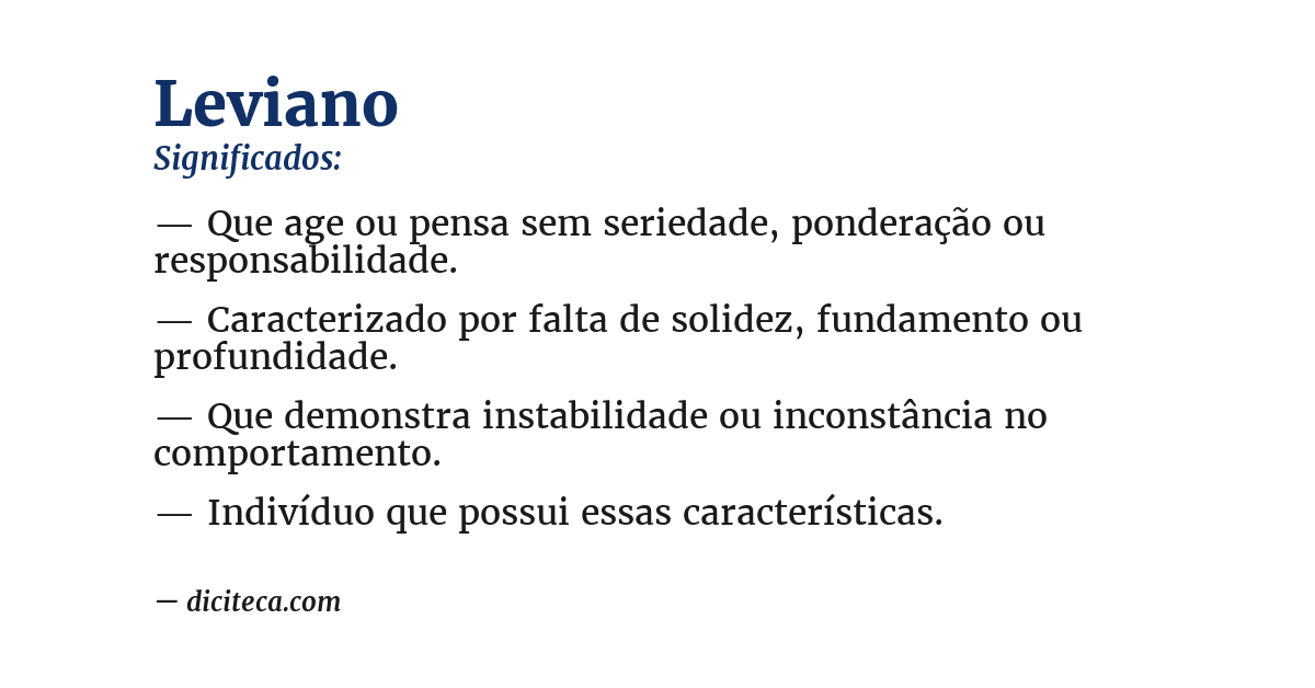 Significado de leviano