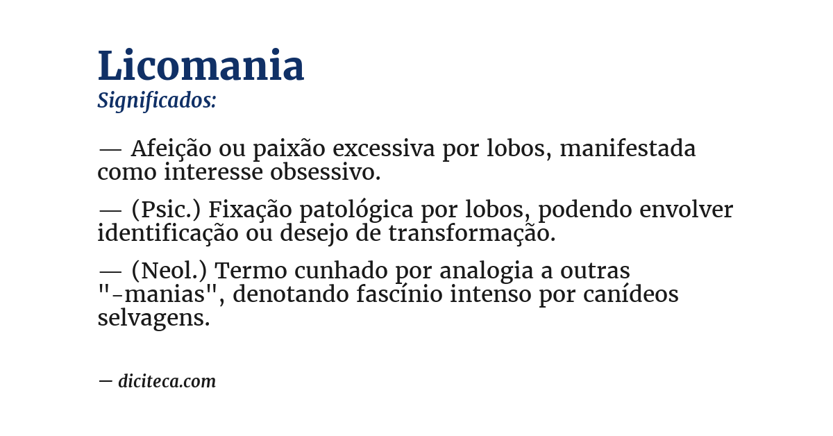 Significado de licomania
