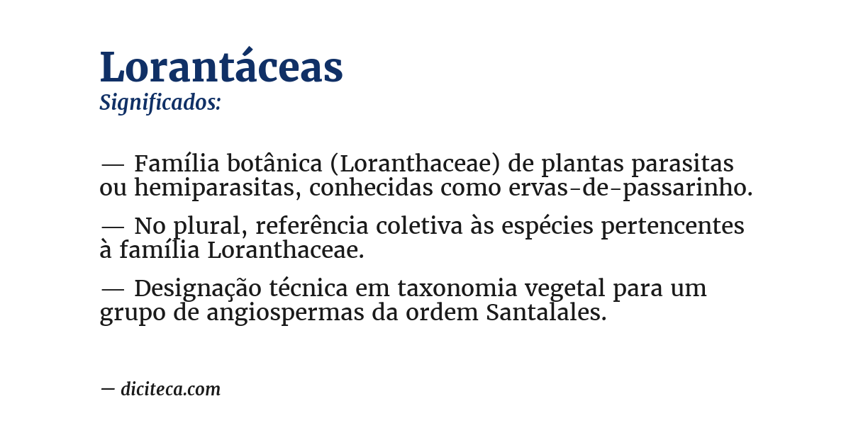 Significado de lorantáceas