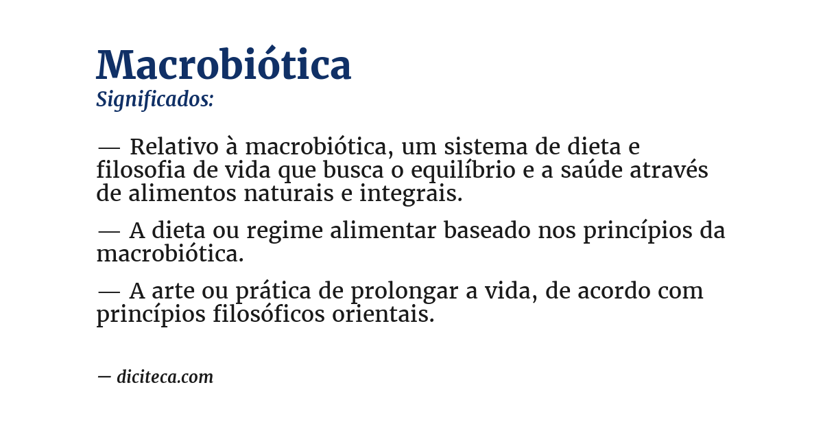 Significado de macrobiótica