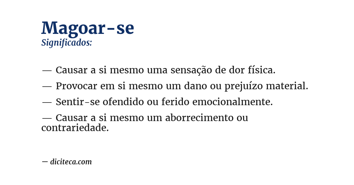 Significado de magoar-se