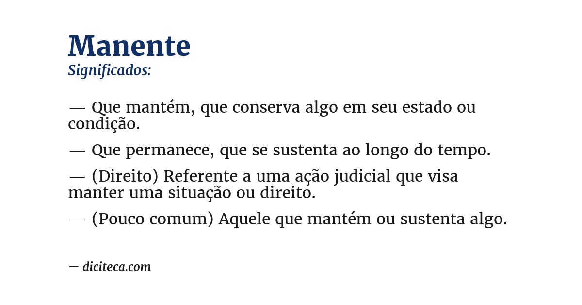 Significado de manente