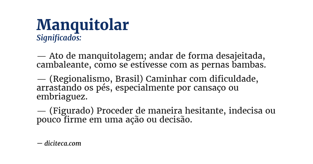 Significado de manquitolar