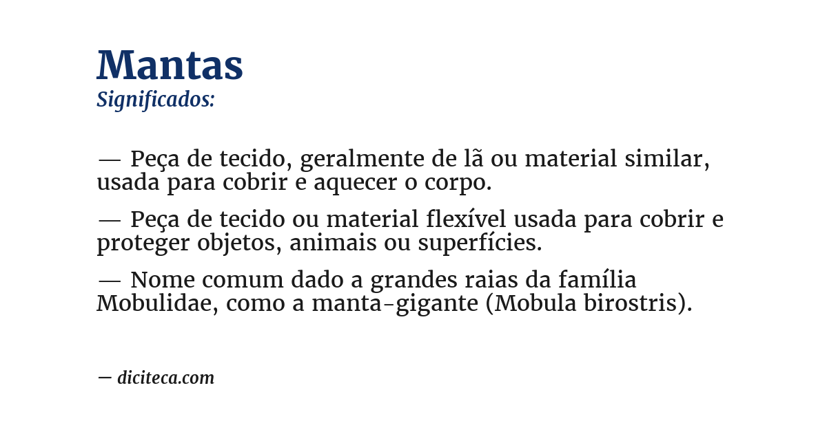 Significado de mantas