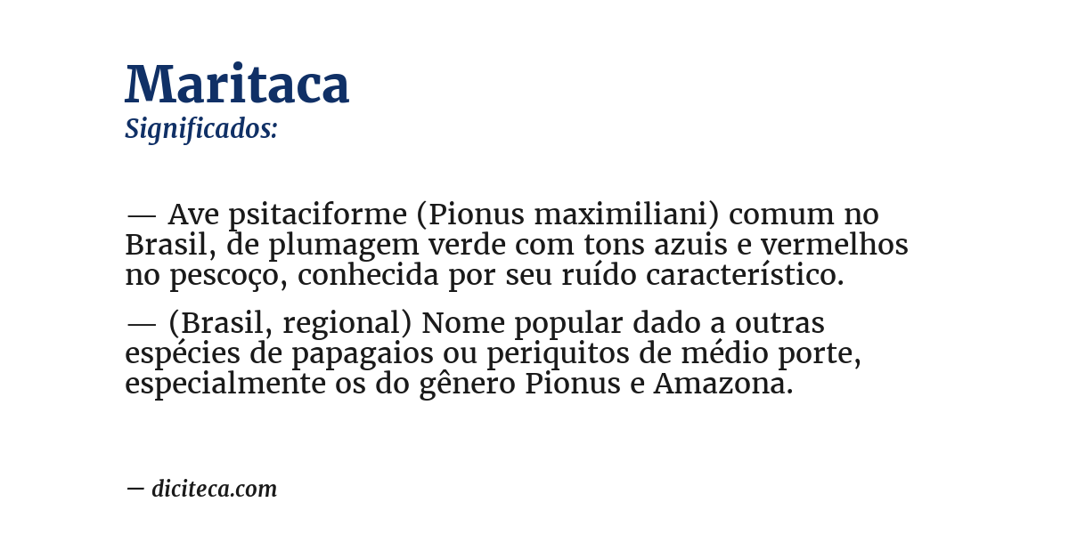 Significado de maritaca