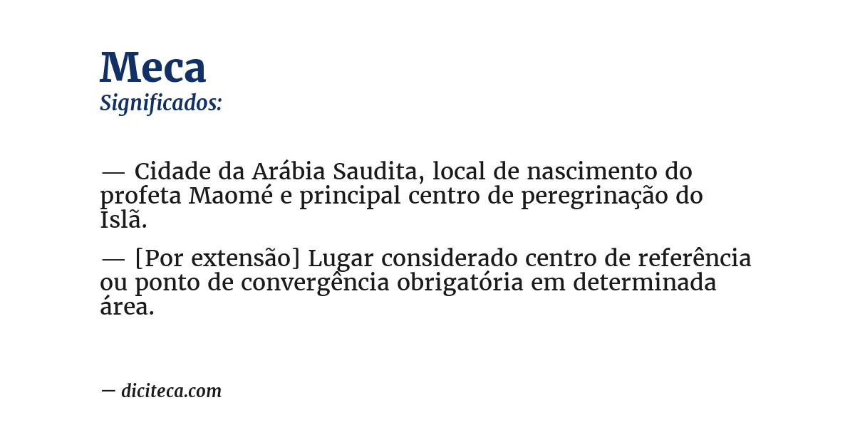 Significado de meca