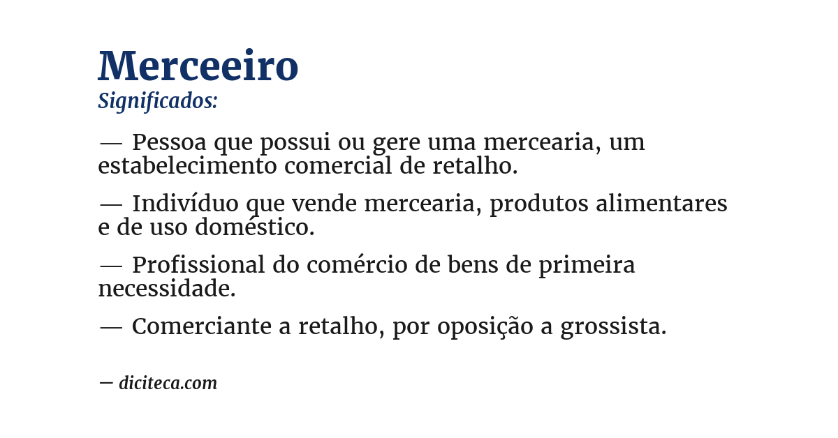 Significado de merceeiro