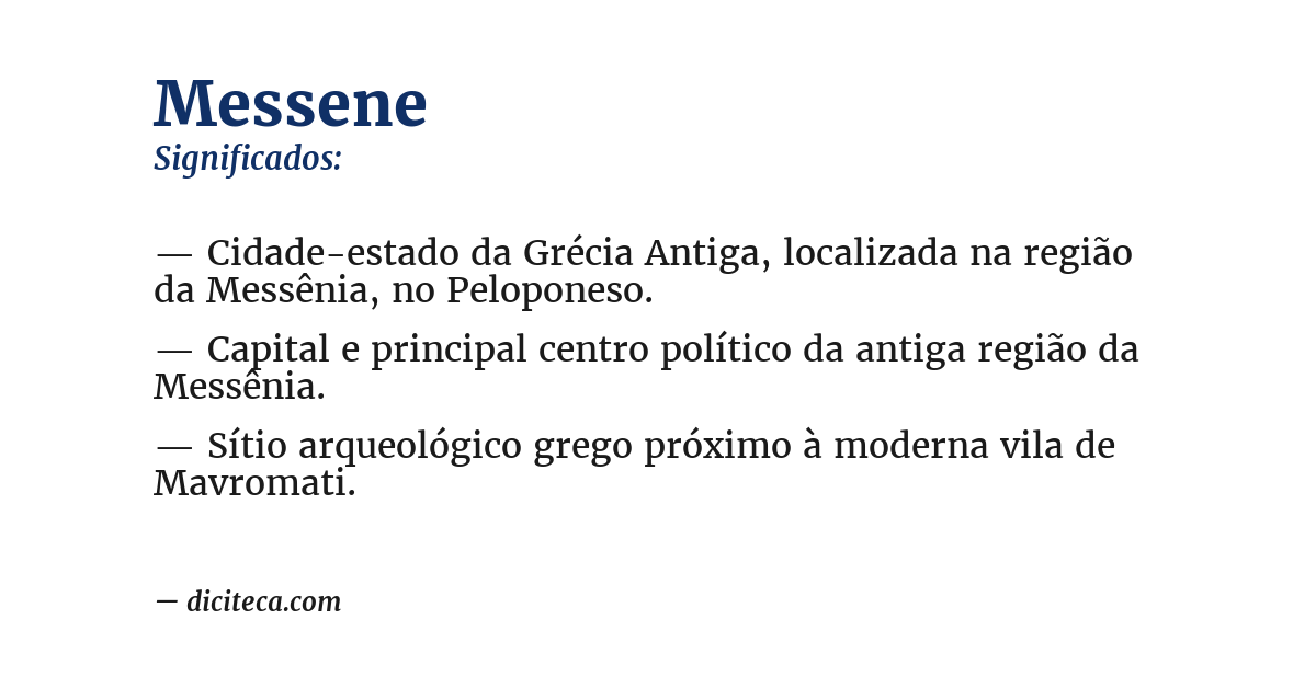 Significado de messene