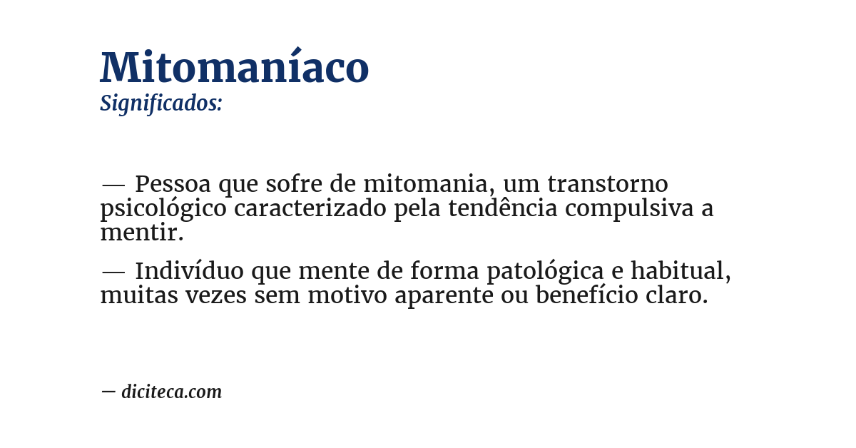 Significado de mitomaníaco
