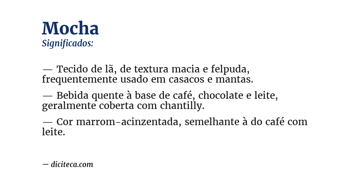 Significado de mocha