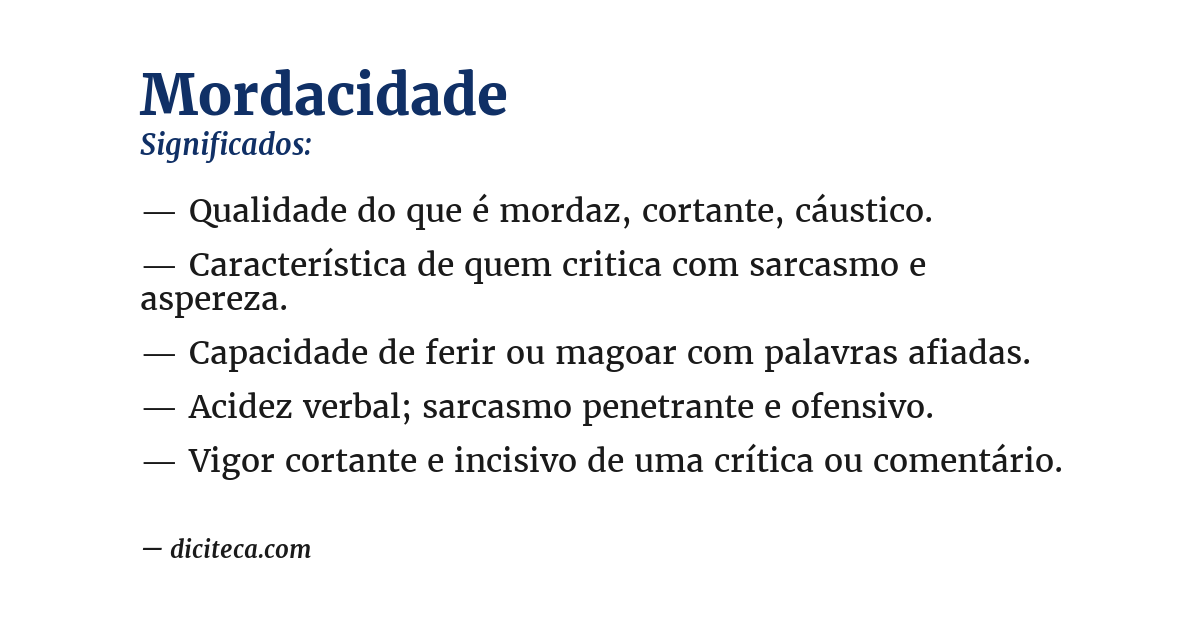Significado de mordacidade