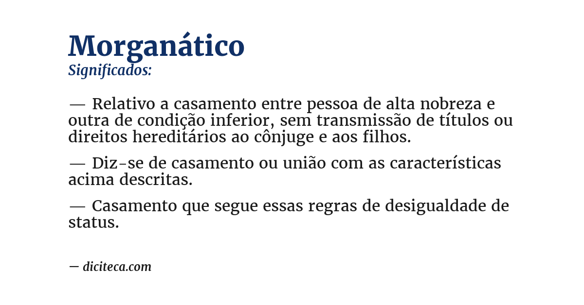 Significado de morganático