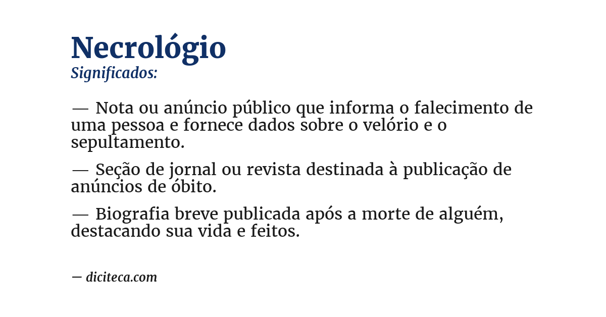 Significado de necrológio