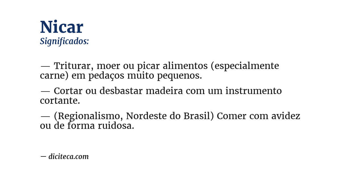Significado de nicar