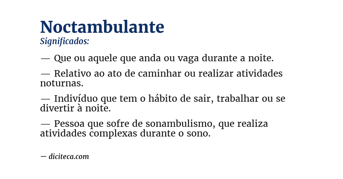 Significado de noctambulante