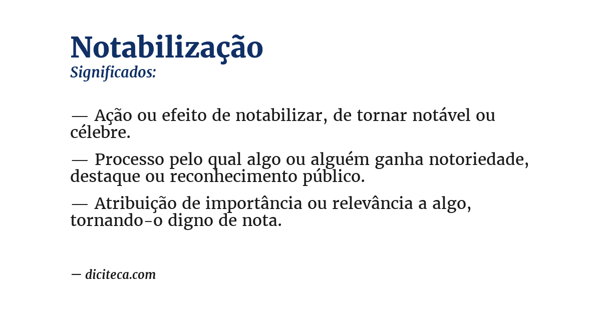 Significado de notabilização