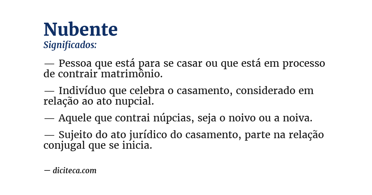 Significado de nubente