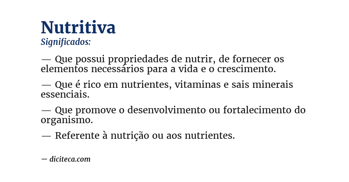 Significado de nutritiva