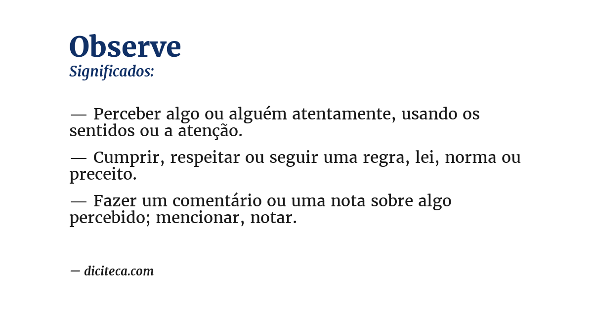 Significado de observe