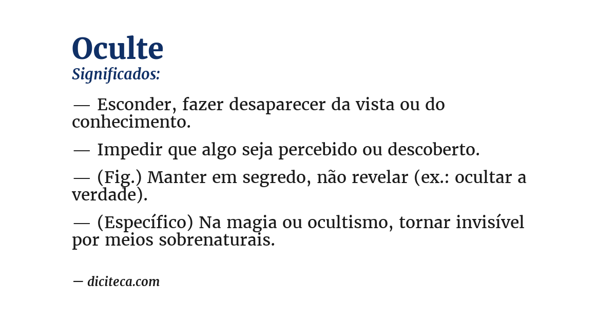 Significado de oculte