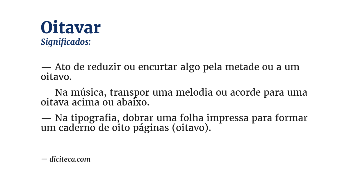 Significado de oitavar